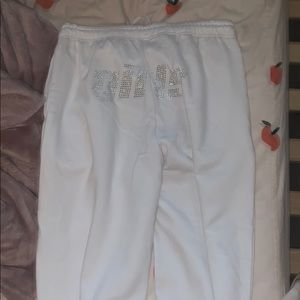 White bling joggers